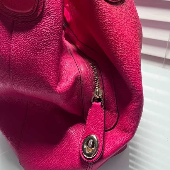 Coach Pebbled Leather Tote / Shoulder Bag | Raspberry Pink | Retail - Picture 6 of 11